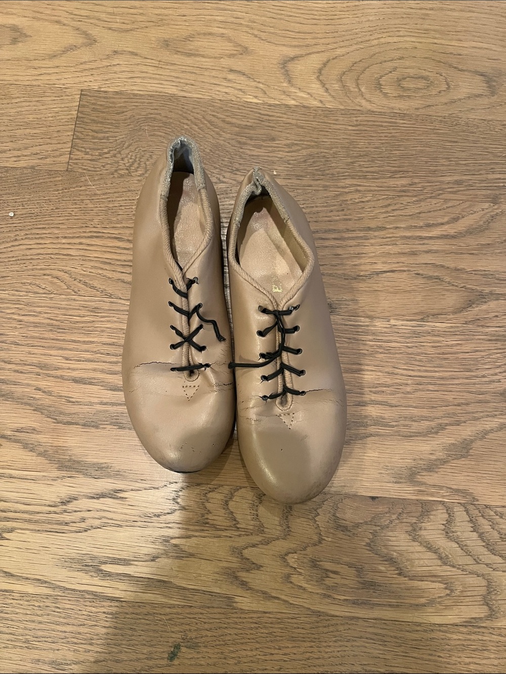 Kids Lace-Up Tap Boots in Beige